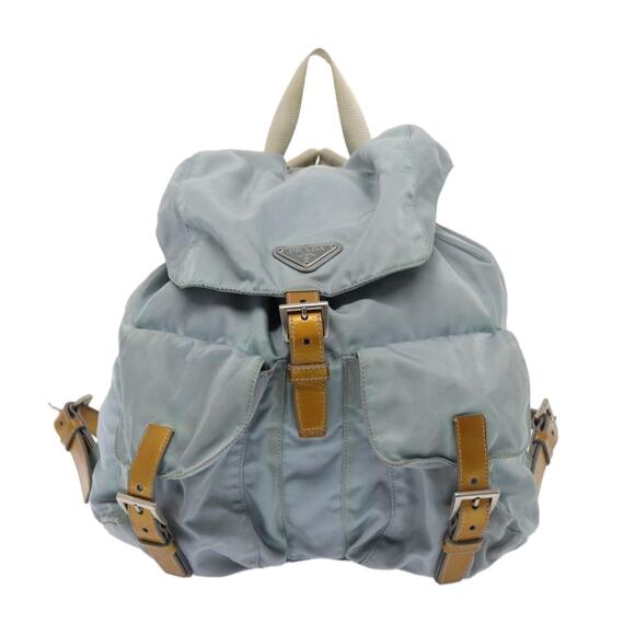 PRADA Backpack Nylon Light Blue Silver - Picture 13 of 16